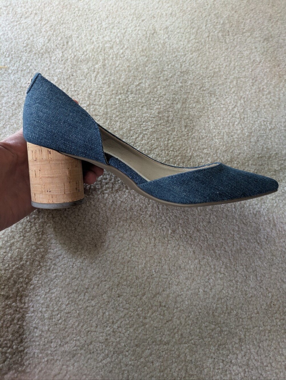 Anne Klein Flex Demin Shoes/Heels.  Size 7.5.  Worn Once.  Memory Foam.